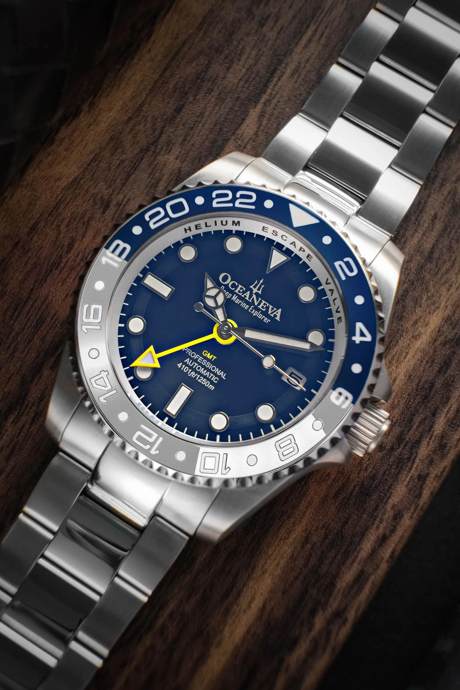 Oceaneva Automatic GMT Watch - Deep Marine Explorer Diver Watch