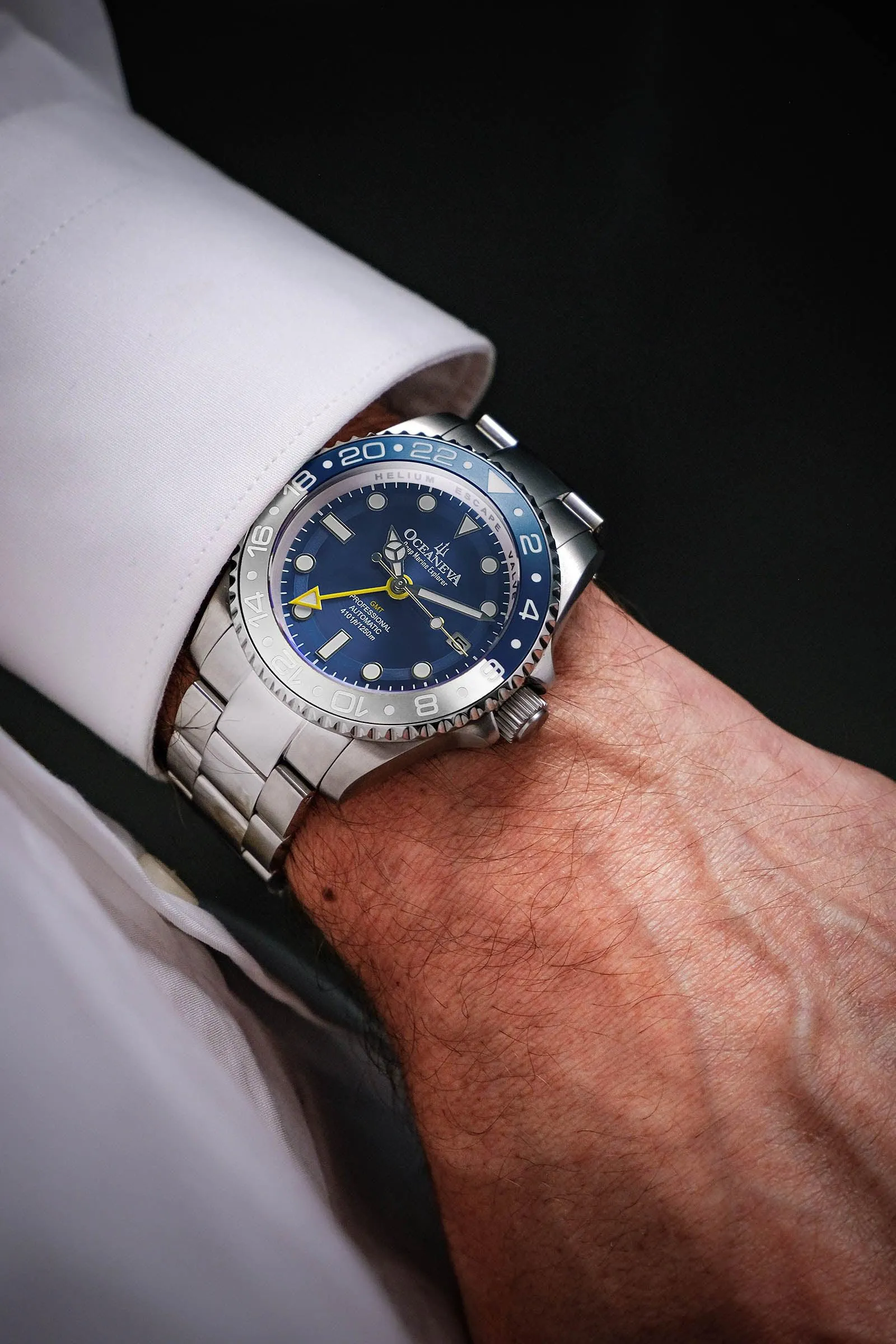 Oceaneva Automatic GMT Watch - Deep Marine Explorer Diver Watch