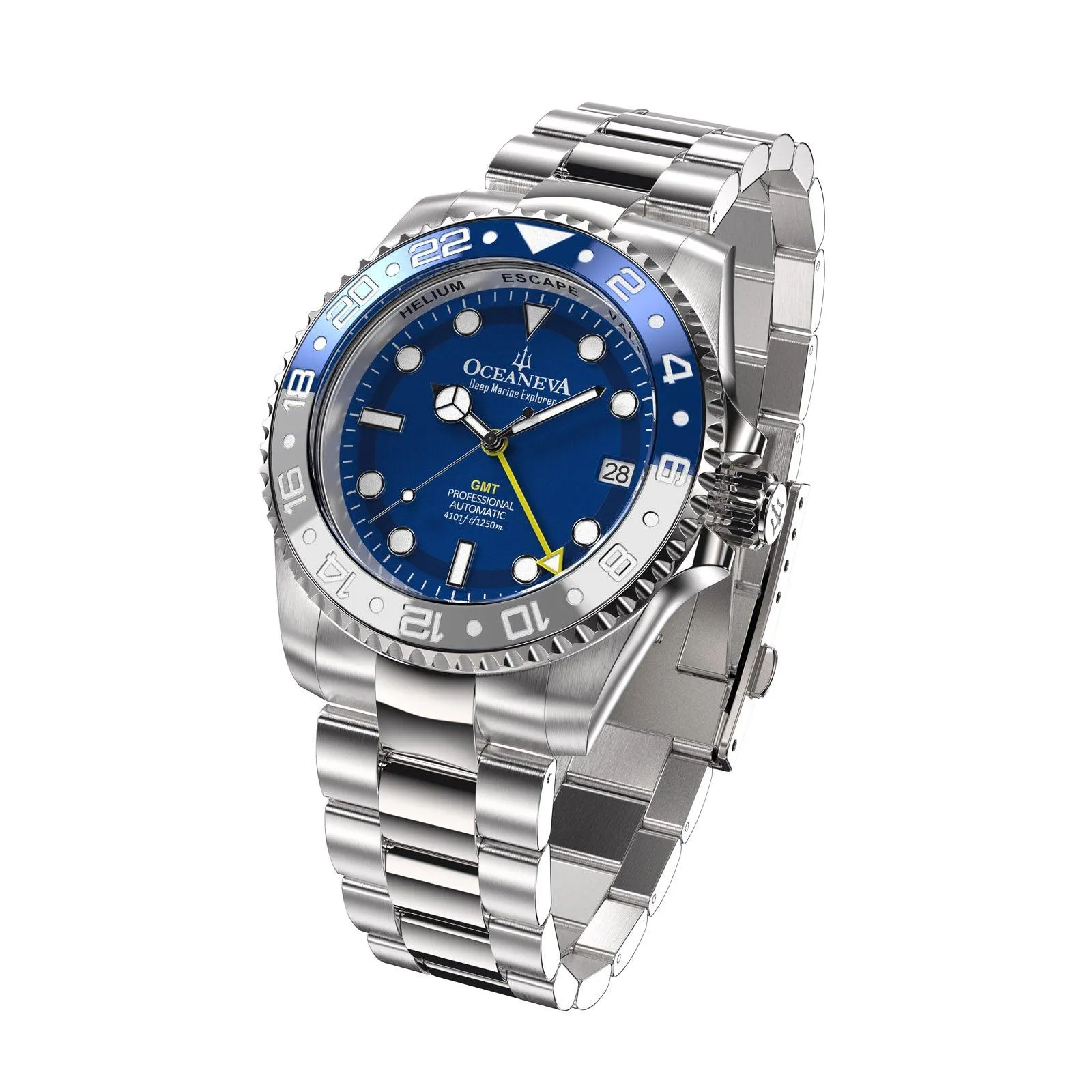 Oceaneva Automatic GMT Watch - Deep Marine Explorer Diver Watch