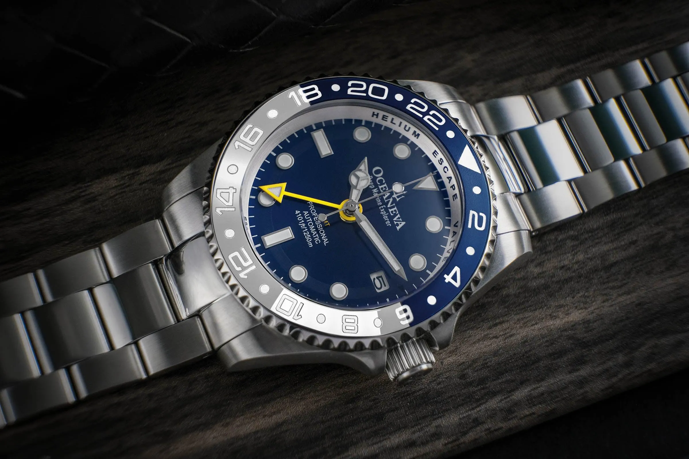 Oceaneva Automatic GMT Watch - Deep Marine Explorer Diver Watch