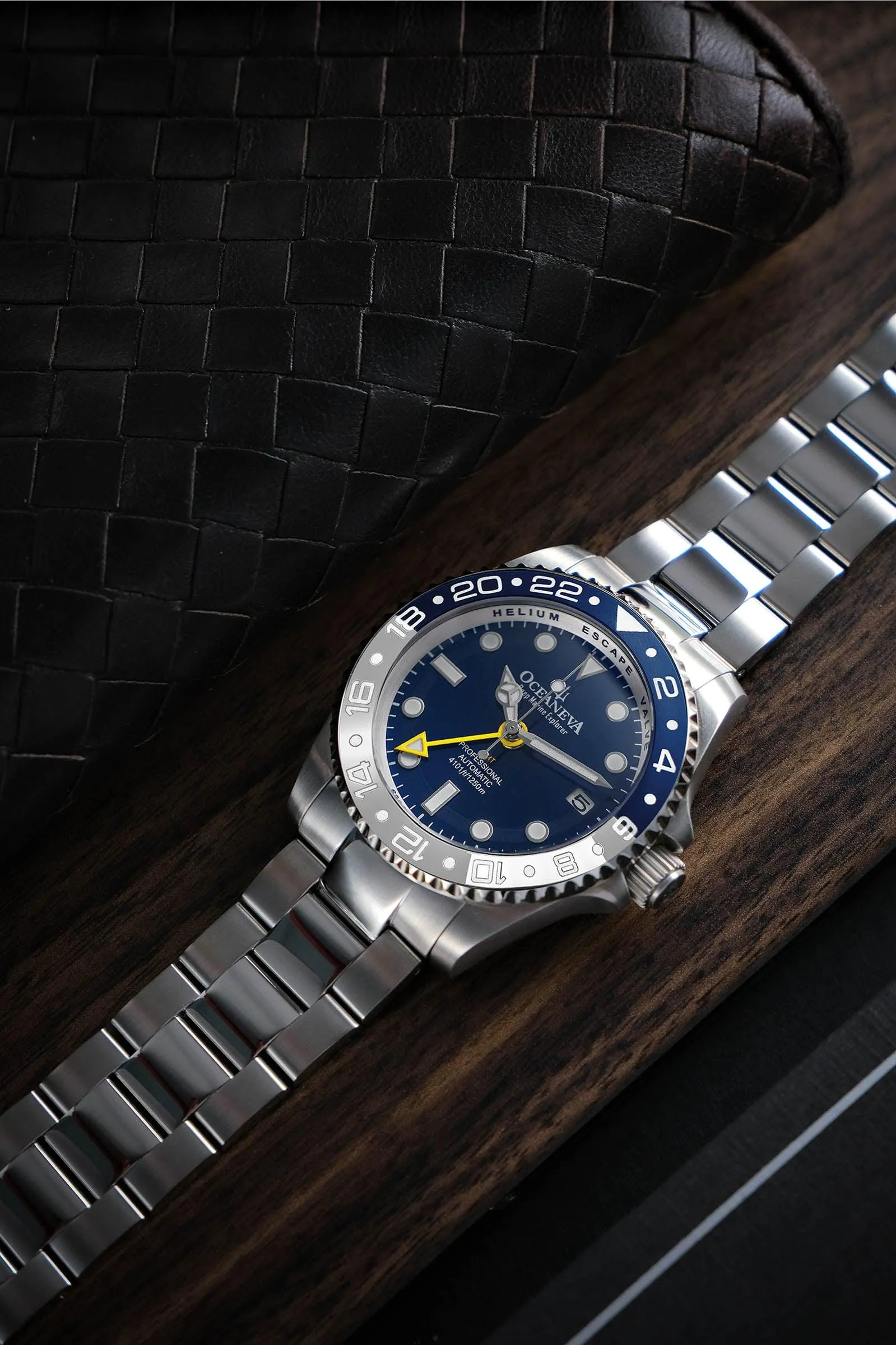 Oceaneva Automatic GMT Watch - Deep Marine Explorer Diver Watch