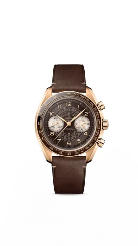 Omega Chronoscope Co-Axial Master Chronometer Chronograph 43mm Bronze Gold on Leather Strap 329.92.43.51.10.001
