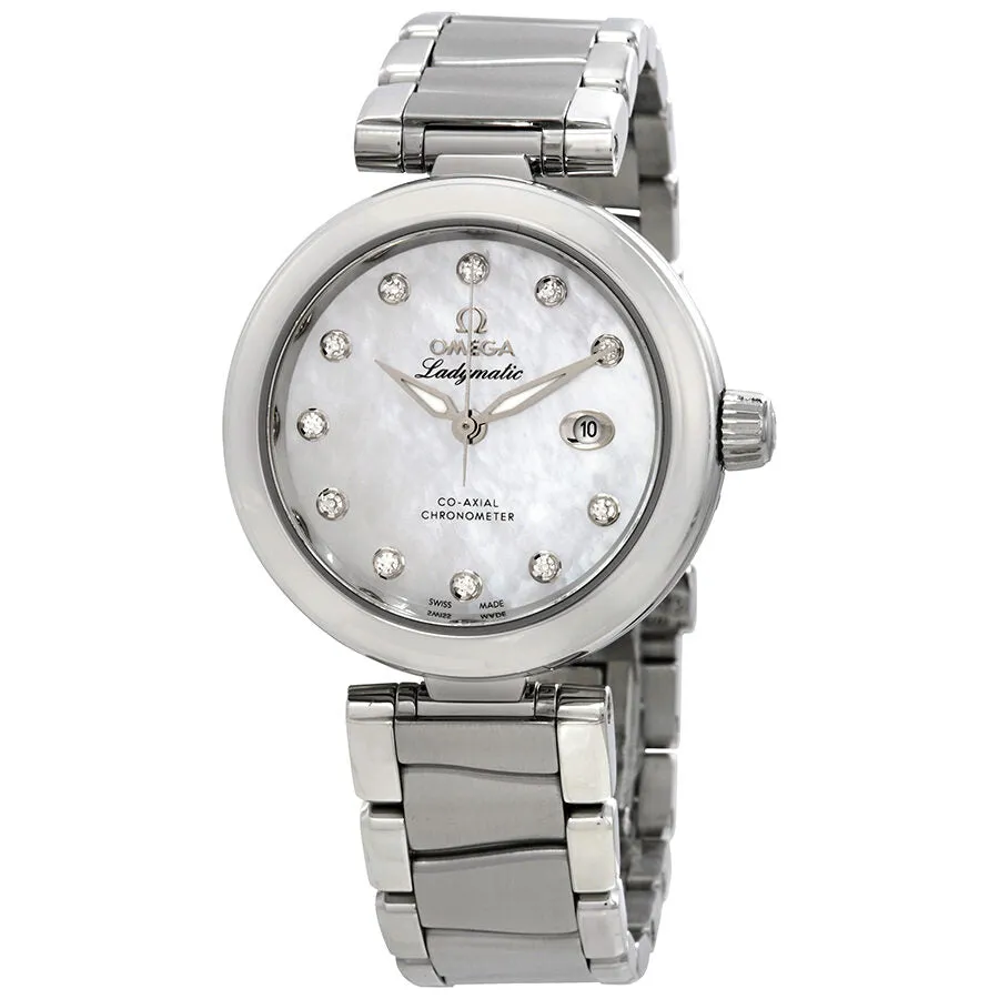 Omega DeVille Mother of Pearl Diamond Dial Stainless Steel Ladies Watch 42530342055002 425.30.34.20.55.002
