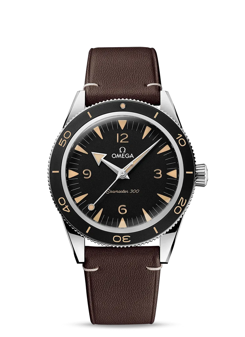 Omega Seamaster 300 Co-Axial Master Chronometer 41mm Steel on Leather Strap 234.32.41.21.01.001