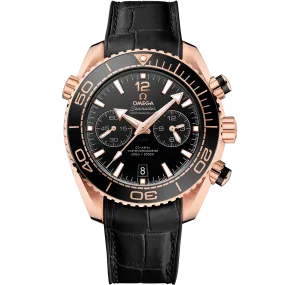 Omega Seamaster Planet Ocean 600M 45.5 mm, Sedna™ gold on leather strap with rubber lining