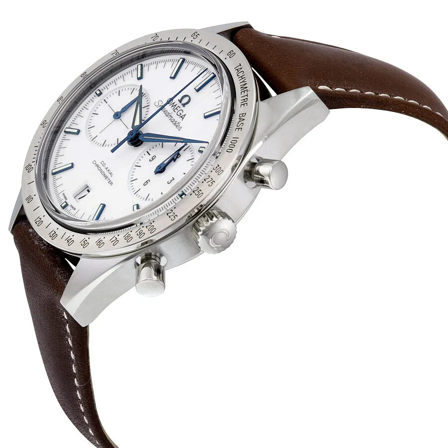 Omega Speedmaster 57 Chronograph White Dial Brown Leather Men's Watch 33192425104001 331.92.42.51.04.001