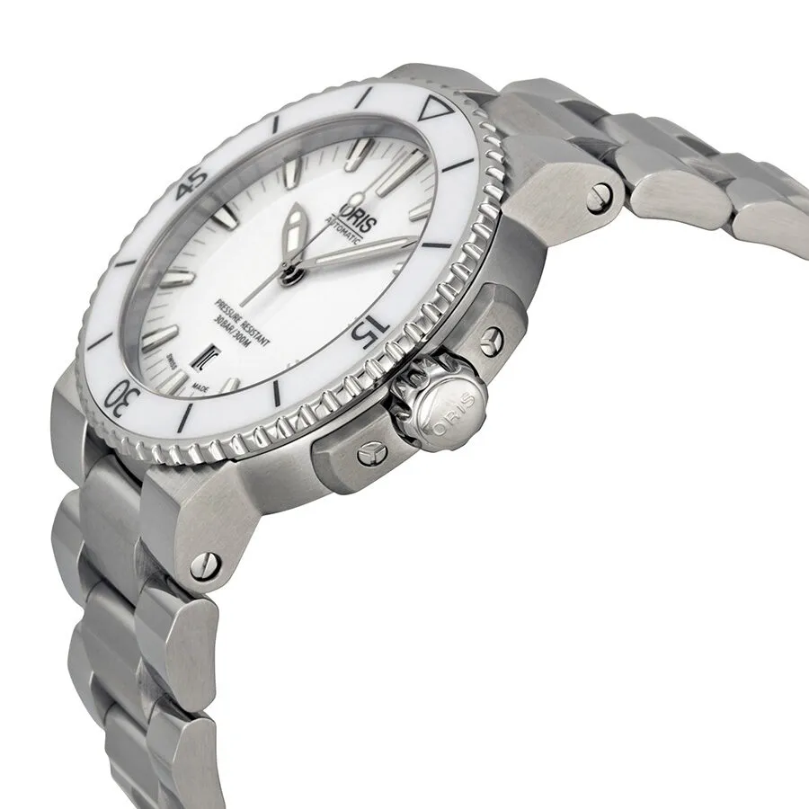 Oris Aquis White Dial Stainless Steel Automatic Men's Watch 733-7653-4156MB 01 733 7653 4156-07 8 26 01PEB