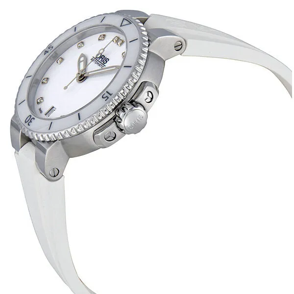 Oris Divers Date Automatic White Dial Ladies Watch 01 733 7652 4191 07 01 733 7652 4191-07 4 18 31