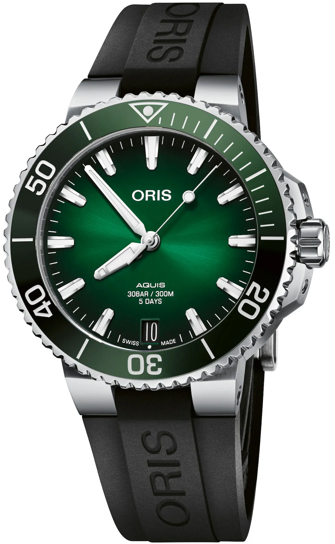 ORS Watch Aquis Date Calibre 4 Green Rubber