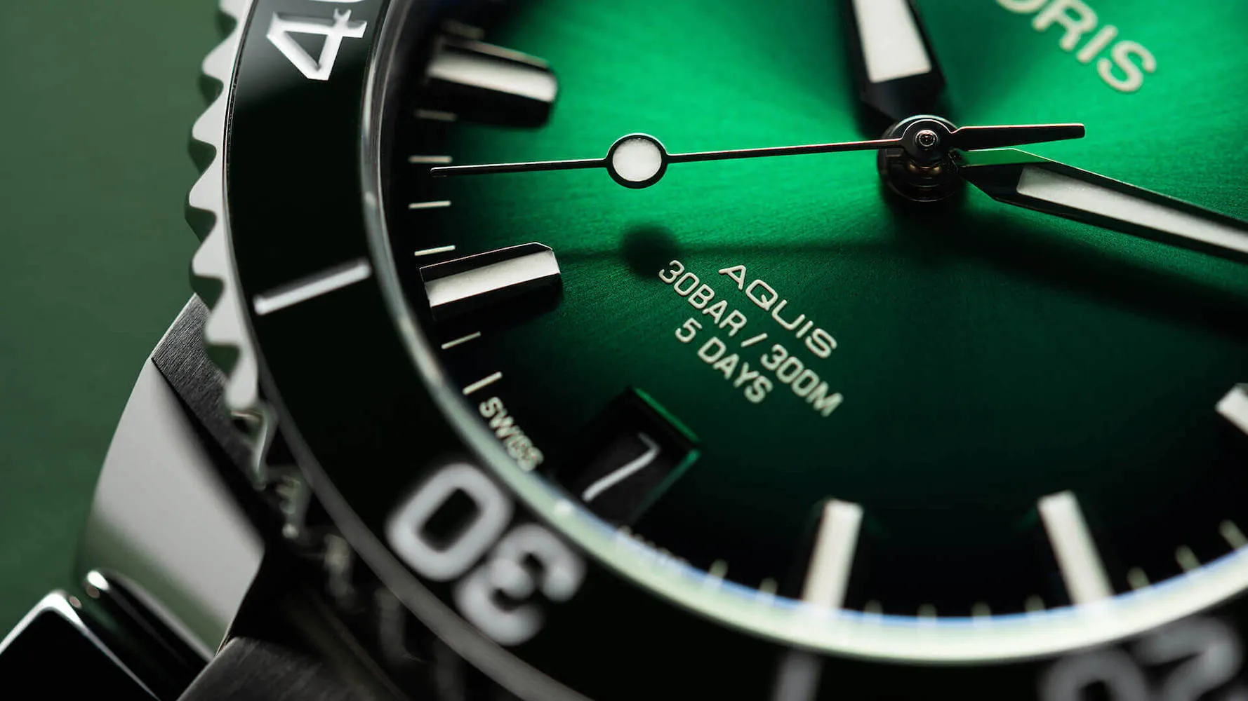 ORS Watch Aquis Date Calibre 4 Green Rubber