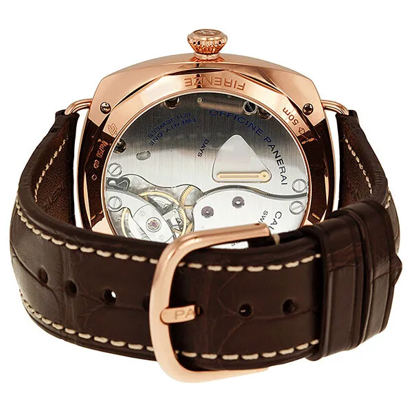 Panerai Radiomir GMT Brown Dial 18kt Rose Gold Brown Alligator Leather Men's Watch PAM00421