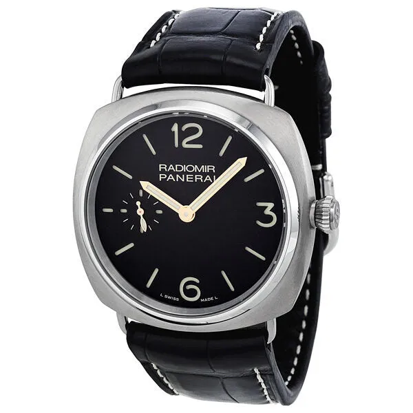 Panerai Radiomir Titanium Black Dial Leather Mechanical Men's Watch PAM00338