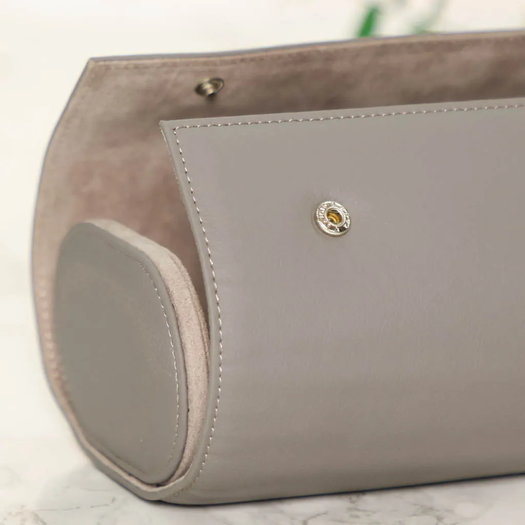 Pebble Grey Leather Three Section Watch Case
