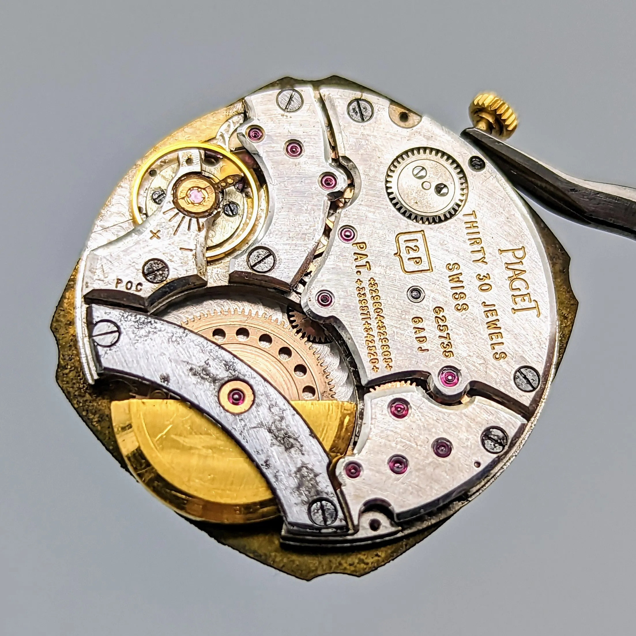 PIAGET Wristwatch 18K Gold ULTRA-THIN Movement Cal. 12P 6 ADJs 30 Jewels Wood Dial Watch