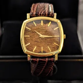 PIAGET Wristwatch 18K Gold ULTRA-THIN Movement Cal. 12P 6 ADJs 30 Jewels Wood Dial Watch