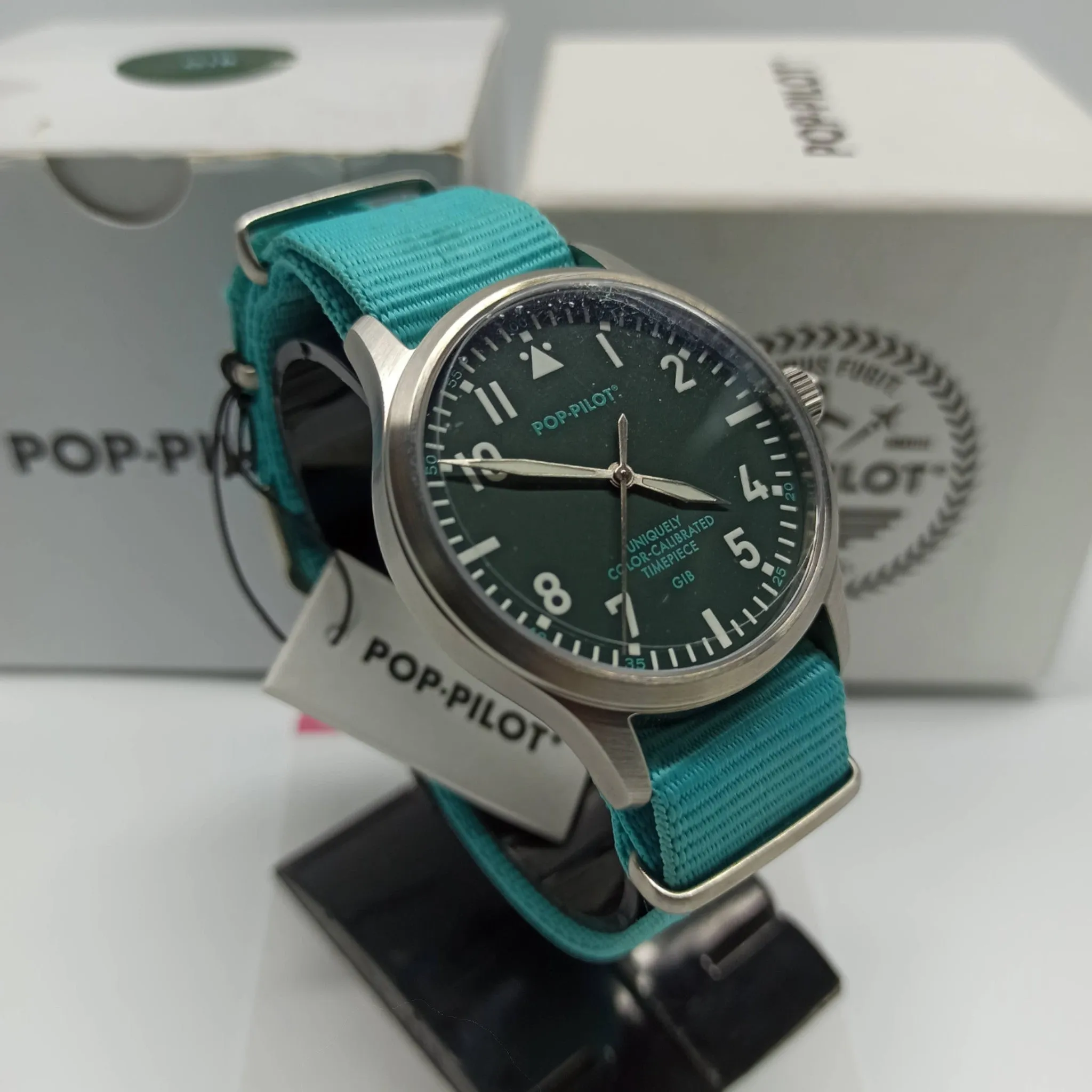 POP PILOT - Original - Brand Box - Sky Blue - 42MM - Unisex Watch.