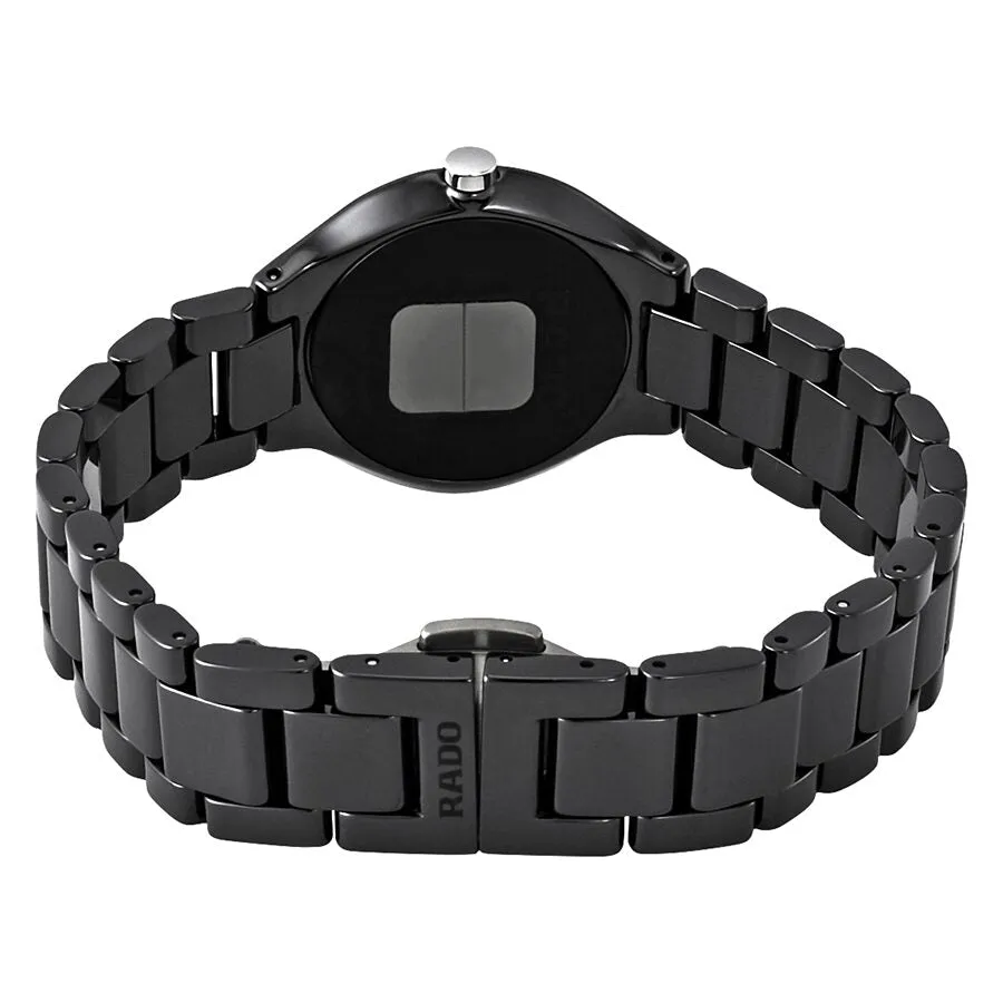 Rado True Thinline Black Dial Black Ceramic Ladies Watch R27742162