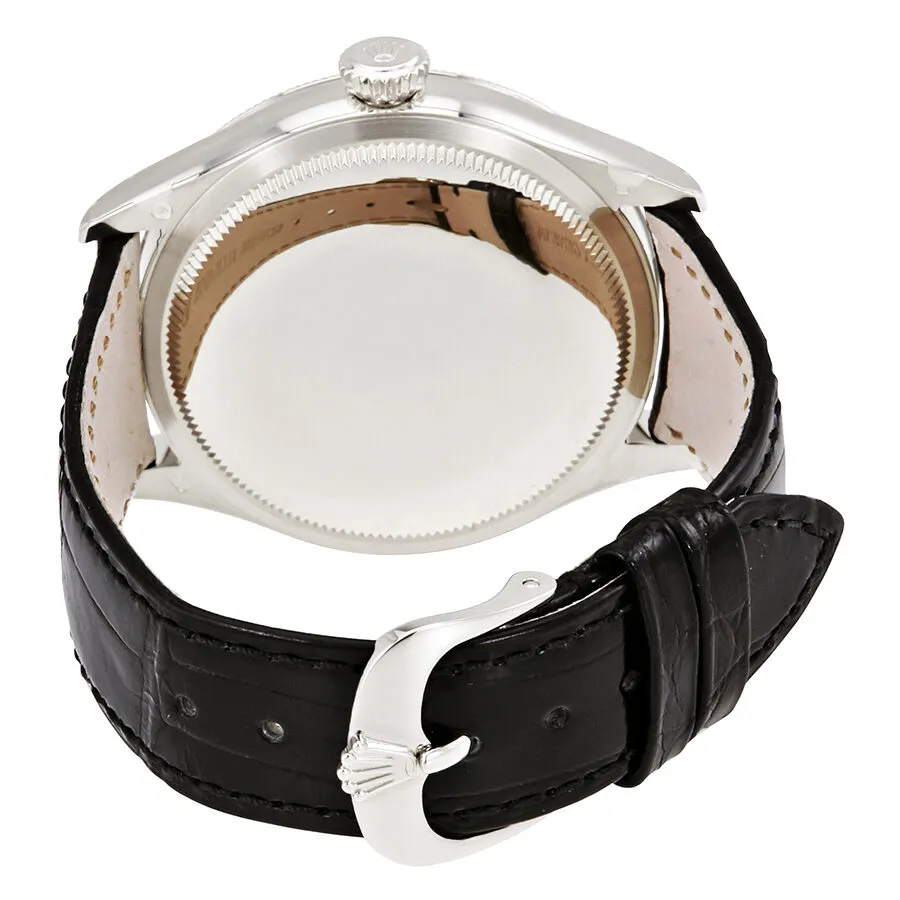 Rolex Cellini Time Black Dial Automatic Men's 18 Carat White Gold Watch 50509BKSL