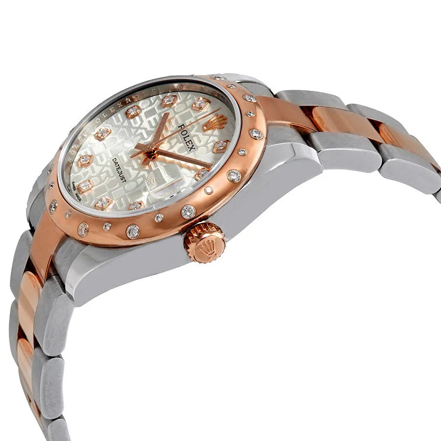 Rolex Datejust 31 Silver Jubilee Diamond Dial Ladies Steel and 18K Everose Gold Oyster Watch 178341SJDO