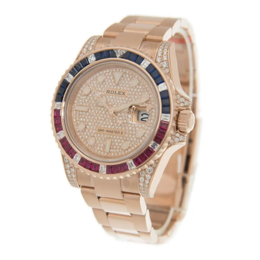 Rolex GMT-Master II GMT Diamond Diamond Pave Dial Men's Watch 126755SARU-PAVE