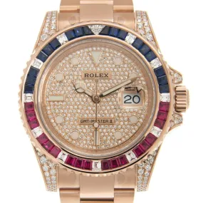 Rolex GMT-Master II GMT Diamond Diamond Pave Dial Men's Watch 126755SARU-PAVE