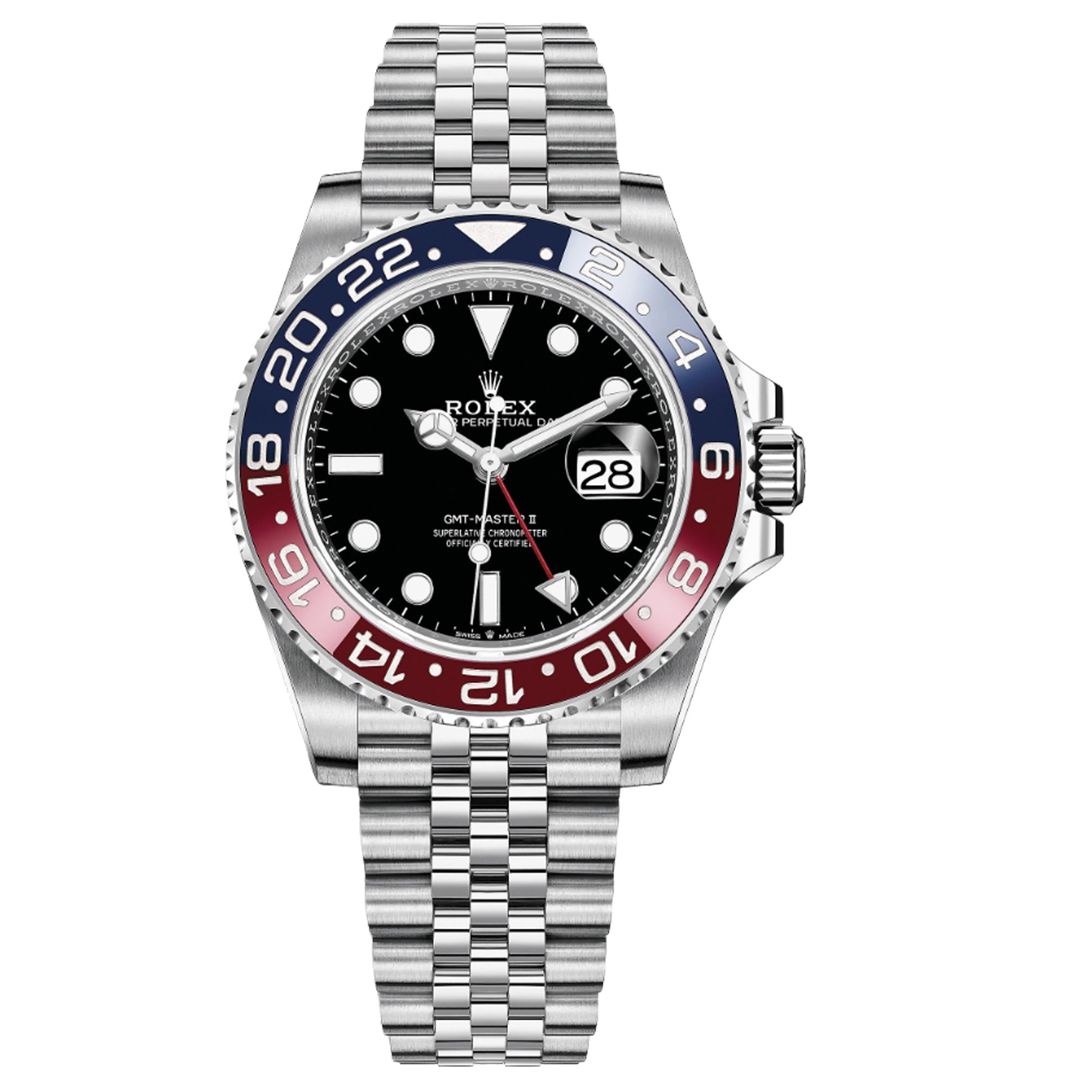 Rolex GMT-Master II Pepsi 40mm 126710BLRO Black Dial, Worn