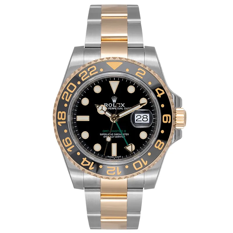 Rolex GMT-Master II Stainless Steel and Yellow Gold Black/Index 116713LN