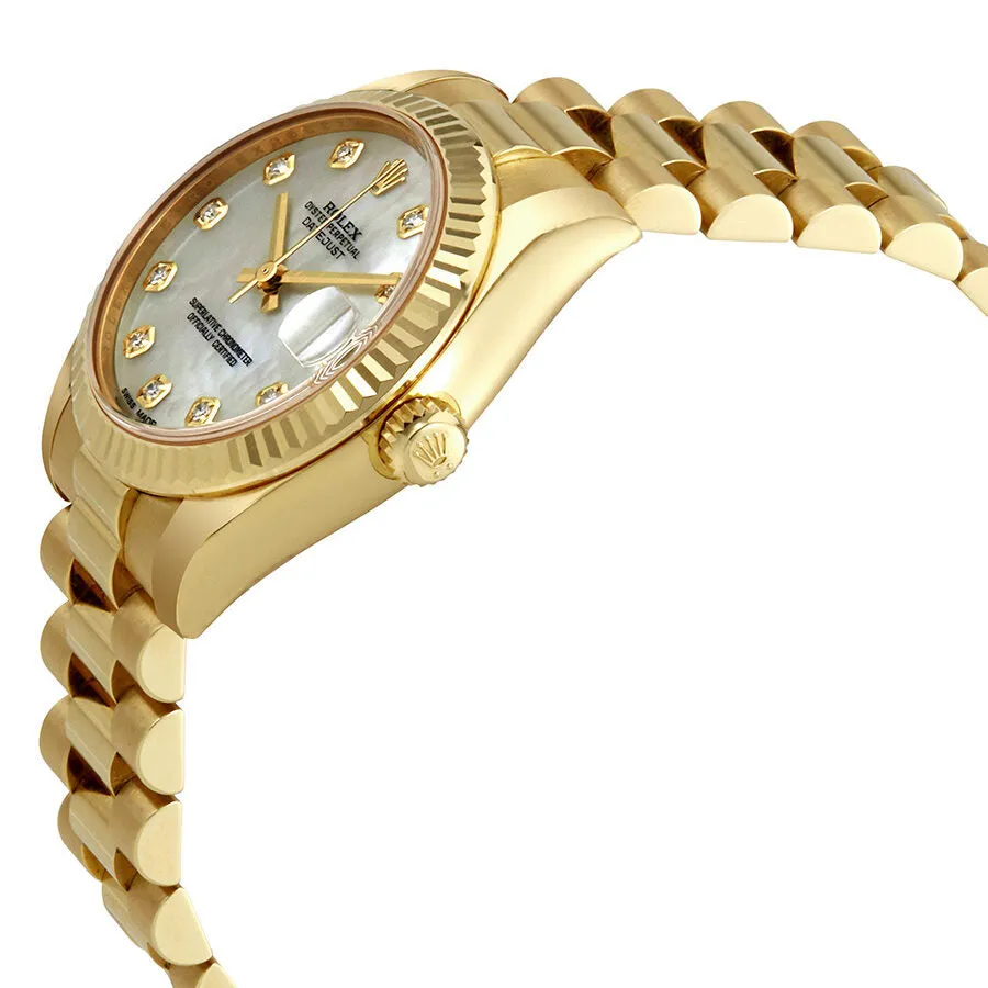 Rolex Lady-Datejust 31 Mother of Pearl Dial 18K Yellow Gold President Automatic Ladies Watch 178278MDP