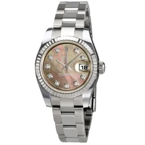 Rolex Lady Datejust Black Mother of Pearl Diamond Automatic Watch 179174BMDO
