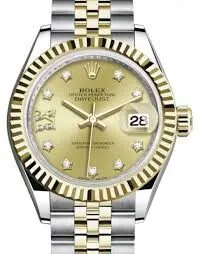 Rolex Lady Datejust Champagne Diamond Dial Automatic Steel and 18kt Yellow Gold Rolex Jubilee Watch 279173CRDJ
