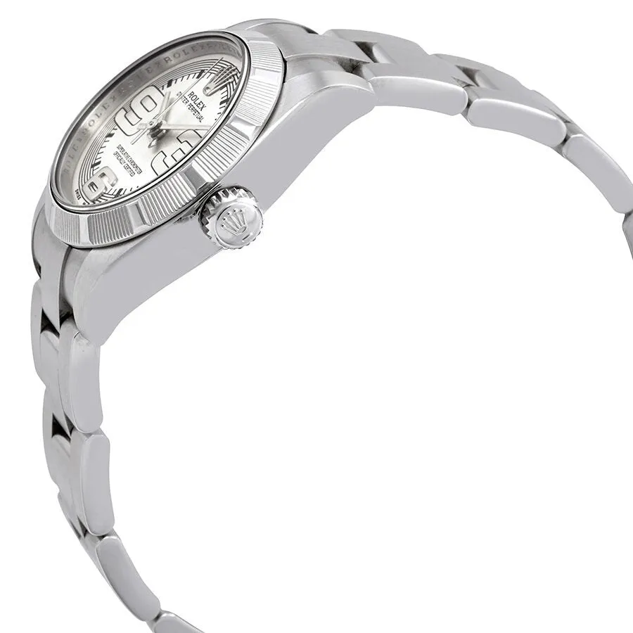 Rolex Lady Oyster Perpetual Silver Dial Maxi Numeral Dial Marker Ladies Watch 176210SMAXI