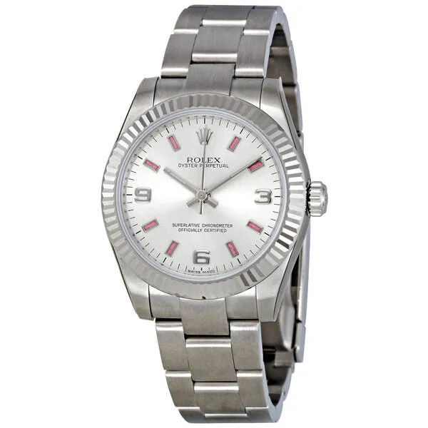 Rolex Oyster Perpetual 31 mm Silver Dial Stainless Steel Bracelet Automatic Unisex Watch 177234SAPSO