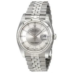 Rolex Oyster Perpetual 36 mm Silver Dial Stainless Steel Jubilee Bracelet Automatic Men's Watch 116234SRSJ