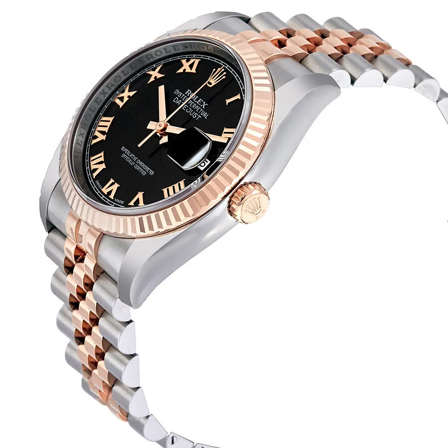 Rolex Oyster Perpetual Datejust 36 Black Dial Stainless Steel and 18K Everose Gold Jubilee Bracelet Automatic Men's Watch 116231BKRJ