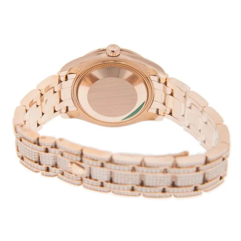 Rolex Pearlmaster 34 Rose Gold Diamond Paved Watch 81405 rbr-0001