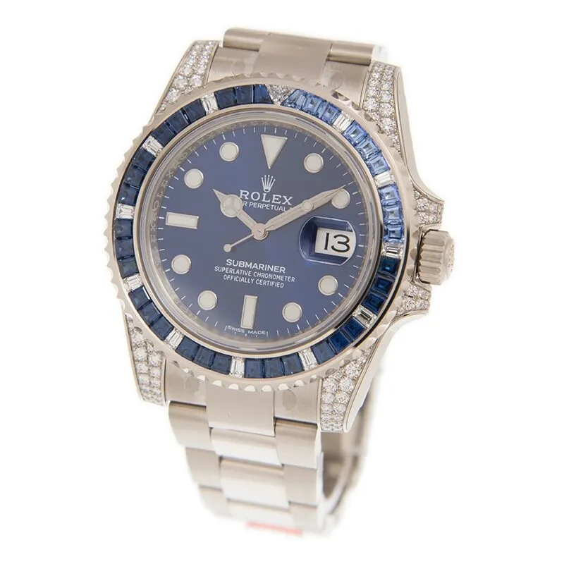 Rolex Submariner Automatic Chronometer Diamond Blue Dial Watch 116659PAVEO 116659 PAVEO