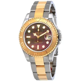 Rolex Yacht-Master Black Mother of Pearl Dial Stainless Steel and 18K Yellow Gold Oyster Bracelet Automatic Unisex Watch 168623BMSO