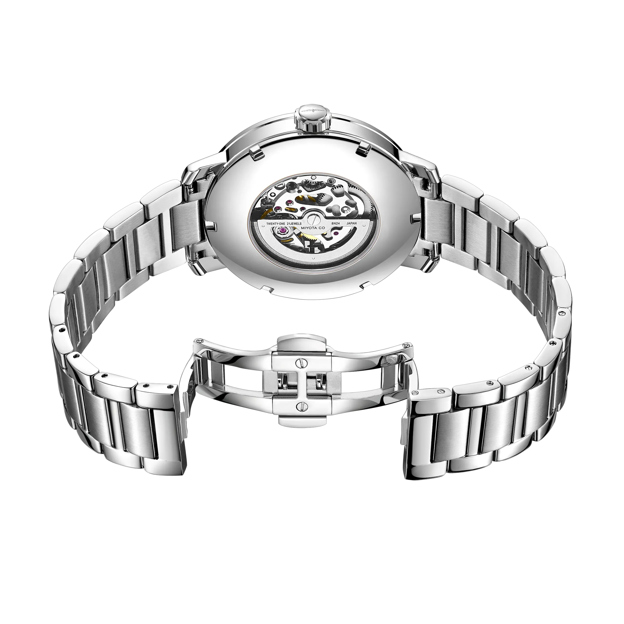 Rotary 42mm Greenwich Stainless Steel Green Skeleton Automatic Watch