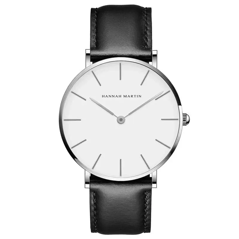 SCOSEZE® Silver Brown Leather Watch