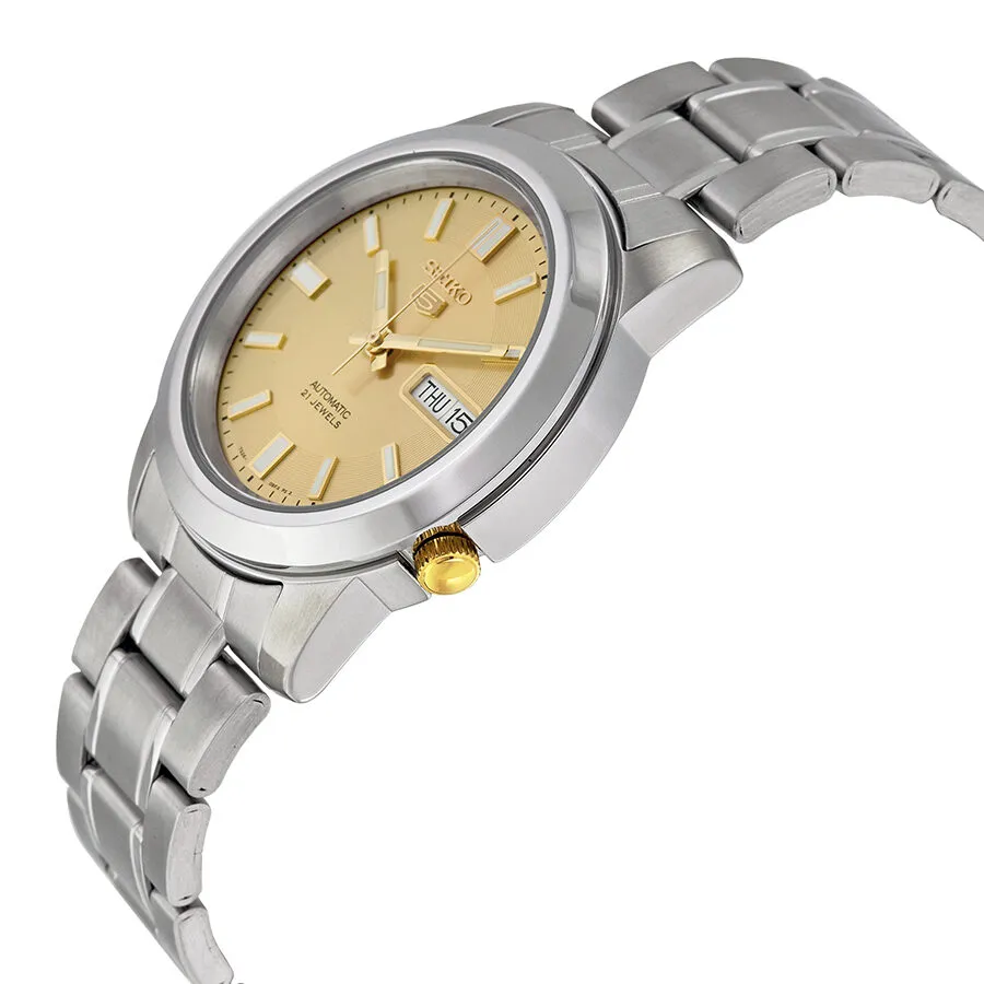 Seiko 5 Automatic Stainless Steel Gold Dial Men's Watch SNKK13