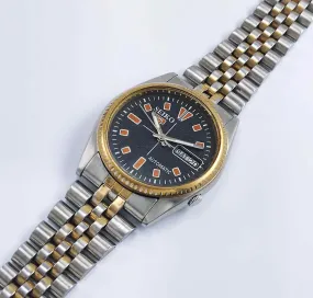 Seiko 5 Automatic7009A Black Dial Golden Bezel Men's Watch
