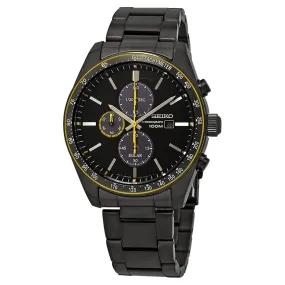 Seiko Solar Chronograph Quartz Black Dial Men's Watch SSC723