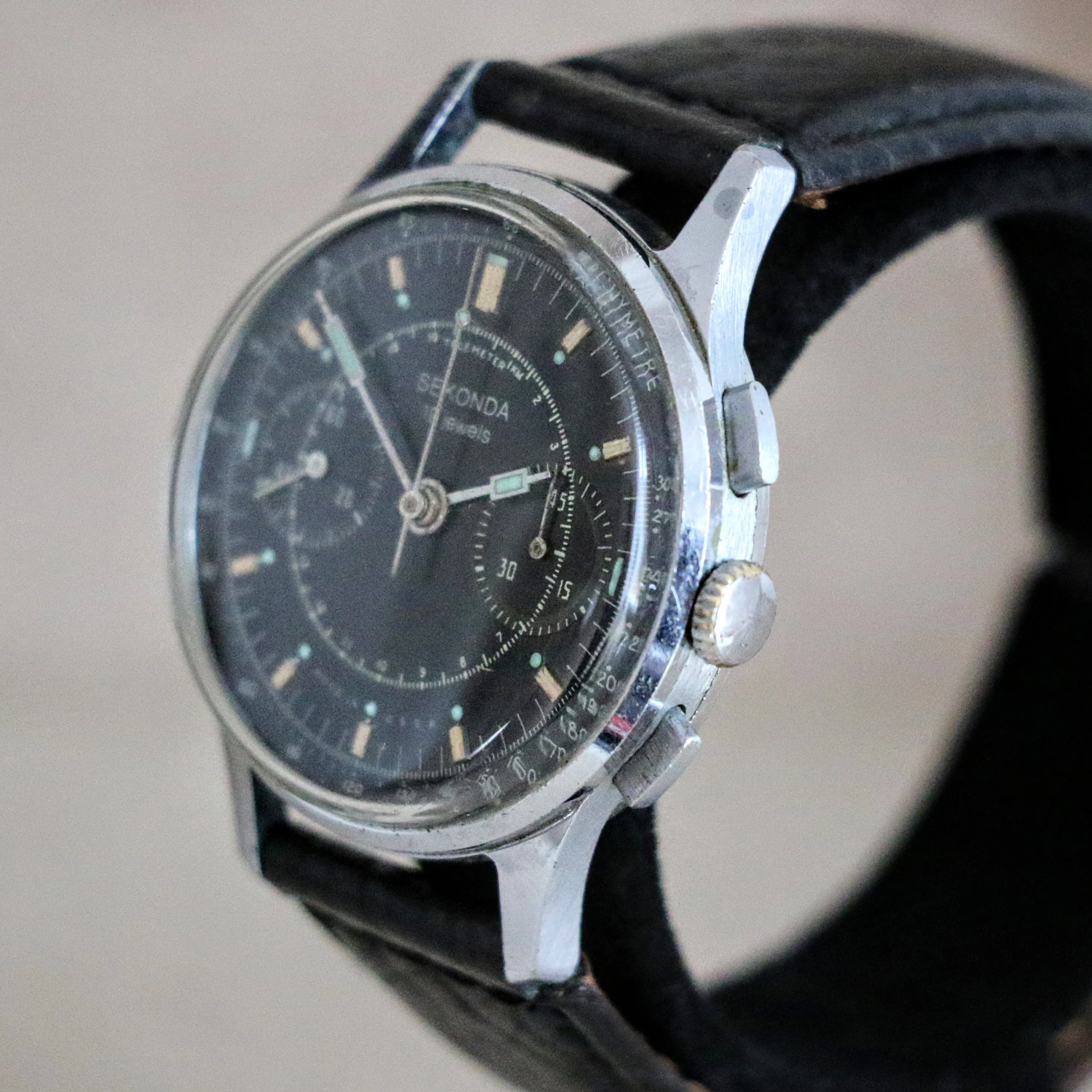SEKONDA Poljot Chronograph Wristwatch 19 Jewels Made in U.S.S.R. Watch