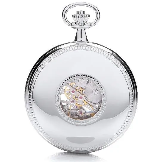Silver  Mechanical Half Hunter Pocket Watch – Vintage Charm with Modern Mechanics
