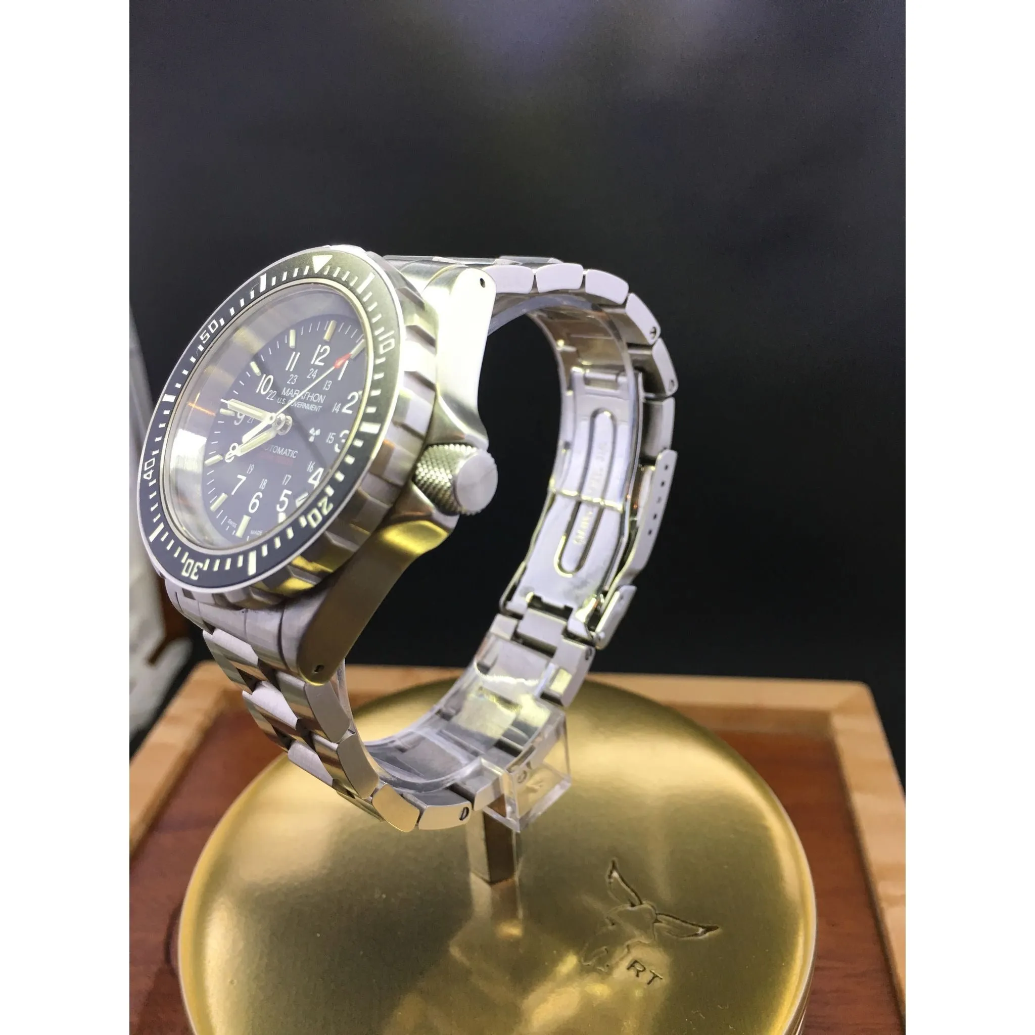 Sold - Marathon GSAR Military Tritium H3 Date ETA 2824-A2 US Government on Bracelet with Boxes & Papers