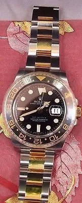 Sold!!! Rolex GMT-MASTER II 116713 Two Tone 18K Yellow Gold SS Ceramic Bezel Box Papers