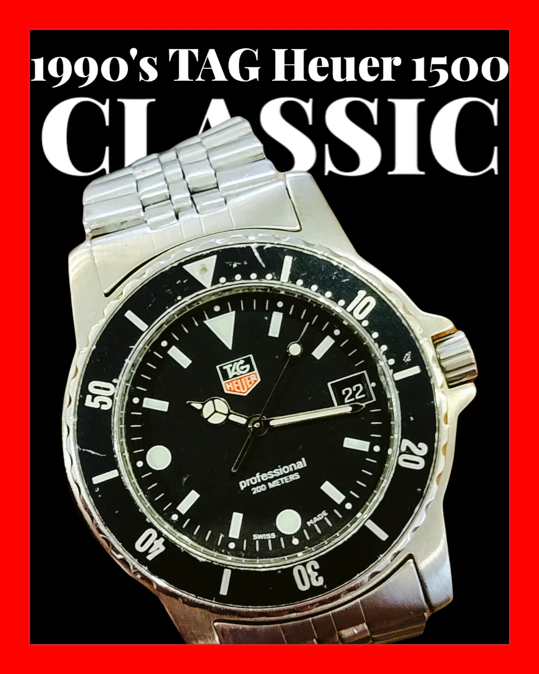 TAG HEUER Professional 200M Dive Watch 929.206D 1500 Series