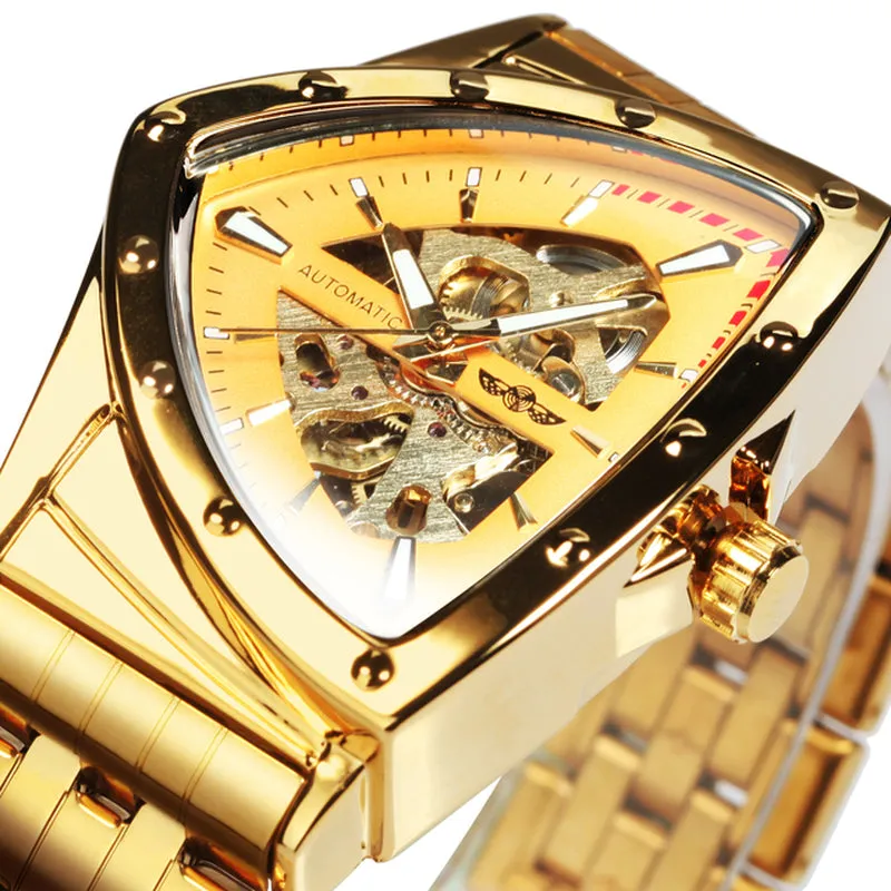 The Monaldo Triangle Skeleton Gold Black Watch