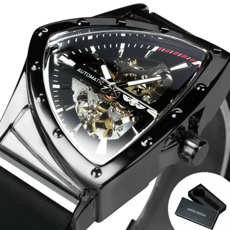The Monaldo Triangle Skeleton Gold Black Watch