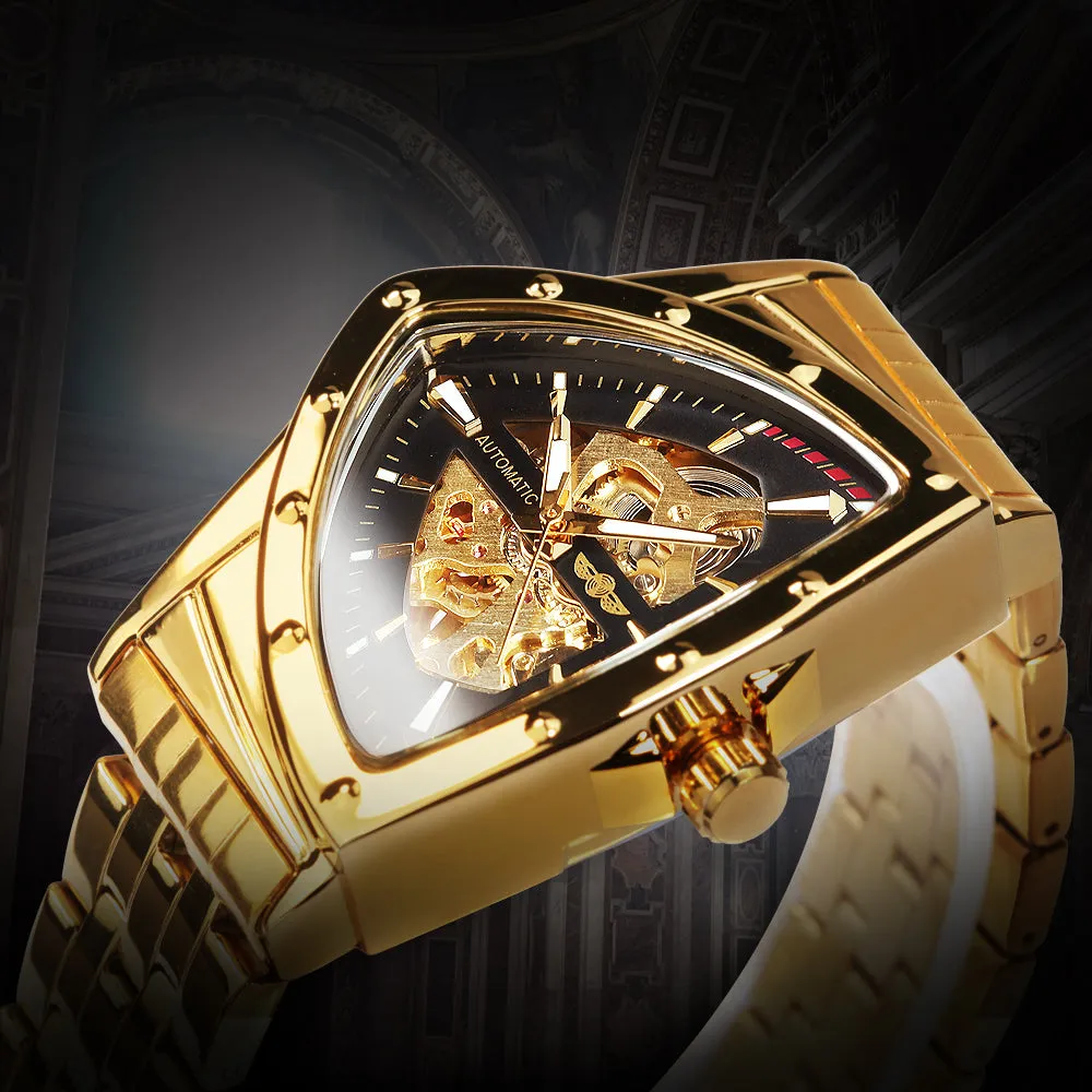 The Monaldo Triangle Skeleton Gold Black Watch